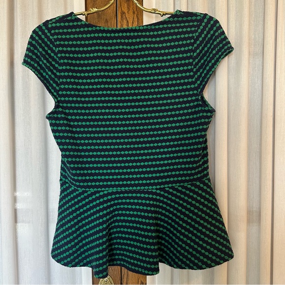 Anthropologie Postmark Blue Green Peplum Top - Picture 3 of 8